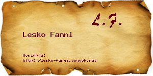 Lesko Fanni névjegykártya