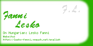 fanni lesko business card